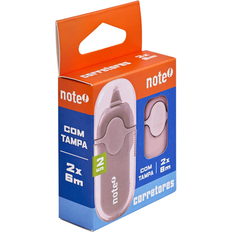 Fita Corretora com Tampa 6m 2 Unidades (várias cores) Note!