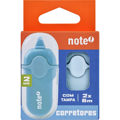 Fita Corretora com Tampa 6m 2 Unidades (várias cores) Note!