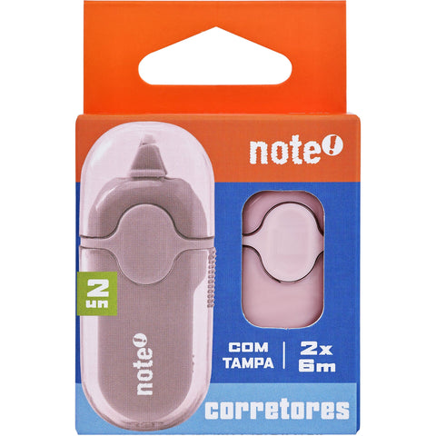 Fita Corretora com Tampa 6m 2 Unidades (várias cores) Note!