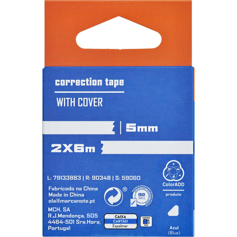 Fita Corretora com Tampa 6m 2 Unidades (várias cores) Note!