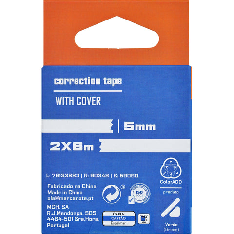Fita Corretora com Tampa 6m 2 Unidades (várias cores) Note!