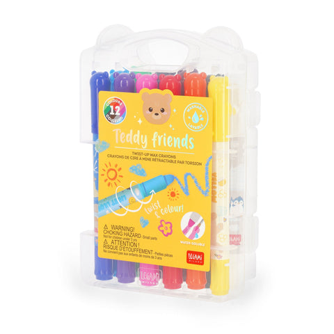 Conjunto 12 Lápis Cera - Teddy Friends