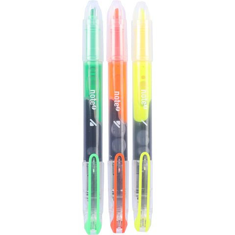Caneta 2 em 1 Esferográfica Gel + Sublinhador Neon 3 Unidades Note!