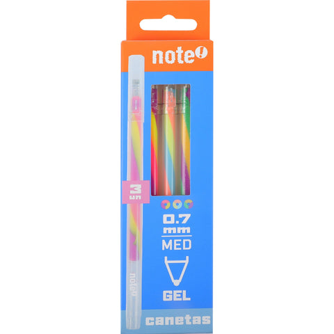 Esferográfica Tinta Gel Multicor 0.7mm 3 Unidades Note!