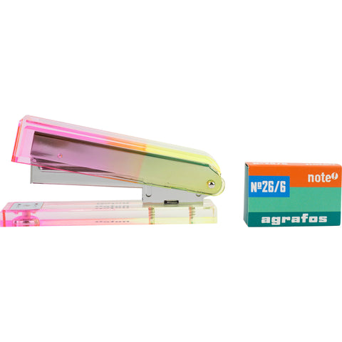 Agrafador Neon com Recarga de 1000 Agrafos 26/6 Note!