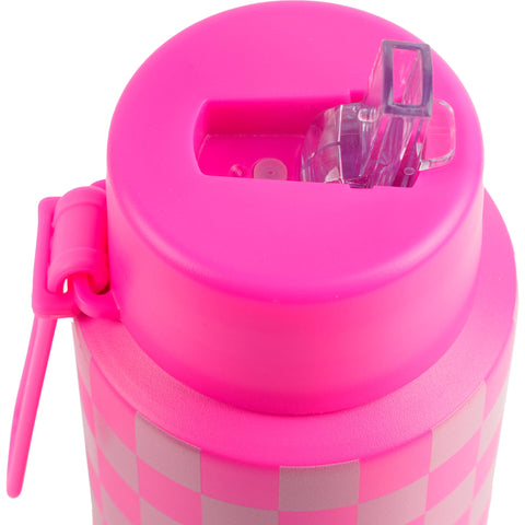 Garrafa Térmica 1L Xadrez Neon Pink Note!