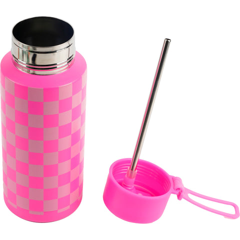 Garrafa Térmica 1L Xadrez Neon Pink Note!
