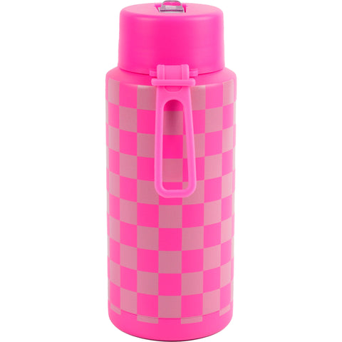 Garrafa Térmica 1L Xadrez Neon Pink Note!