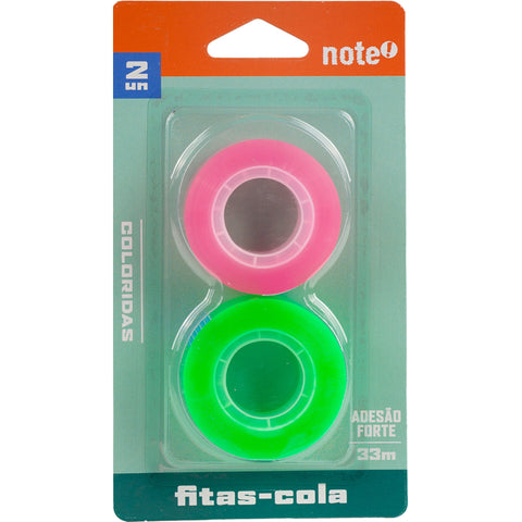 Fita Cola Transparente Colorida 15mmx33m (várias opções) Note!