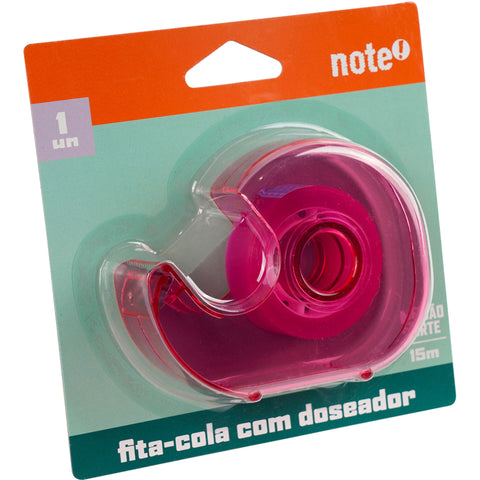 Fita Cola Transparente com Dispensador Color 15mmx15m (várias opções) Note!