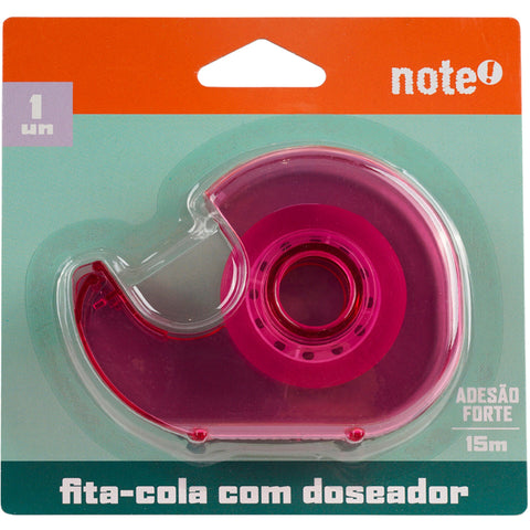 Fita Cola Transparente com Dispensador Color 15mmx15m (várias opções) Note!