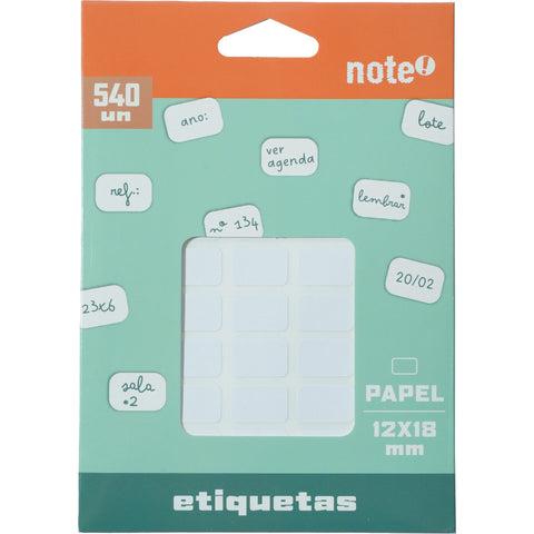 Etiquetas Adesitas 12x18mm 540 Unidades Note!
