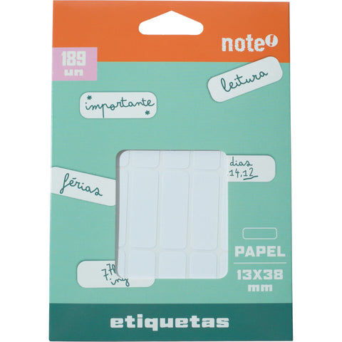 Etiquetas Adesivas 13x38mm 189 Unidades Note!