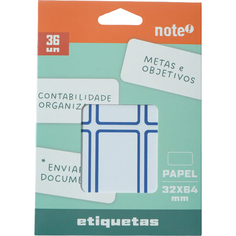 Etiquetas Adesivas 32x64mm 36 Unidades Note!