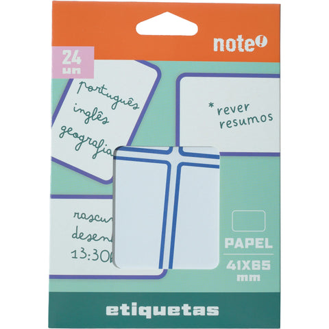 Etiquetas Adesivas 41x65mm Rebordo Azul 24 Unidades Note!