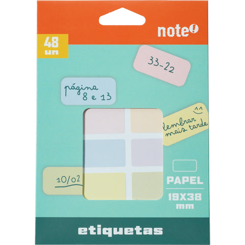 Etiquetas Adesivas 19x38mm Pastel 48 Unidades Note!