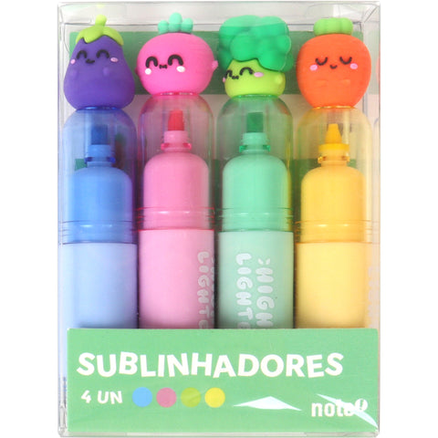 Sublinhador com Carimbo Vegetais 4 Unidades Note!