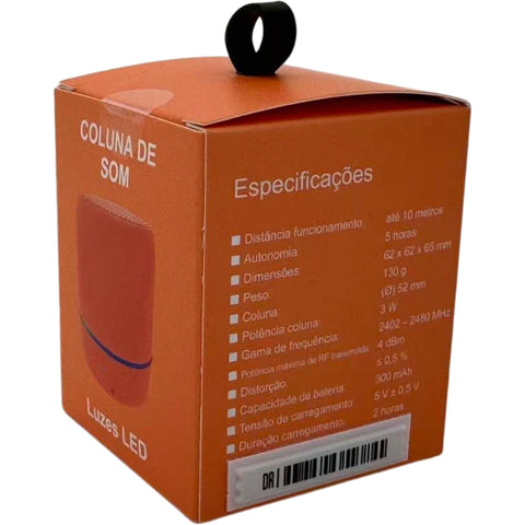 Coluna De Som Laranja Fusion