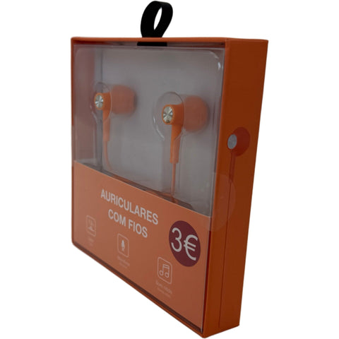 Auriculares Com Fios Laranja Fusion