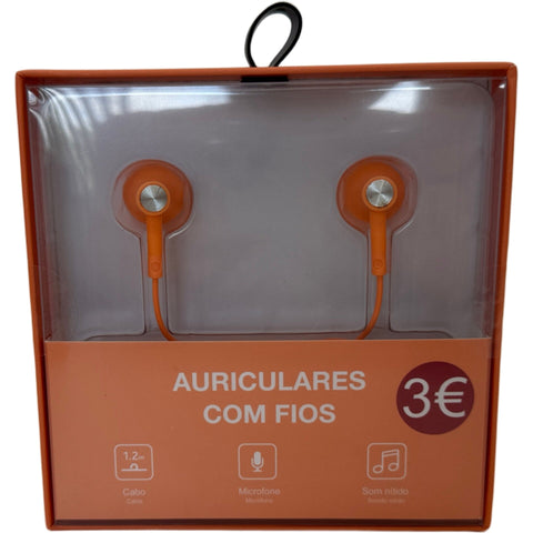 Auriculares Com Fios Laranja Fusion