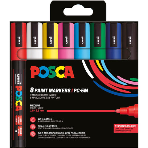 Marcadores Posca Pc-5 M Basic 8 Unidades Color Uni