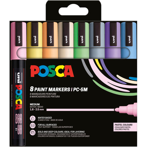 Marcadores Posca Pc-5 M Basic 8 Unidades Pastel Uni