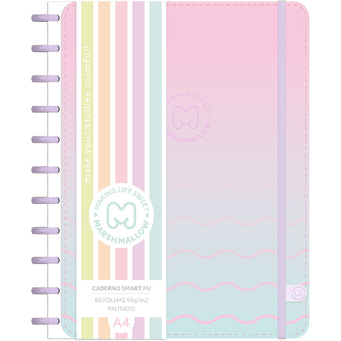 Cj2 Caderno Smart Formato A4 Pu 80 F Straig Marshmall