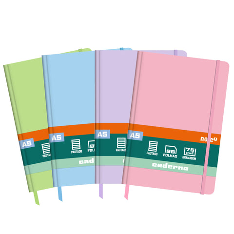 Caderno Agraf Formato A5 C.Dura Com Elast P Sh Pastel