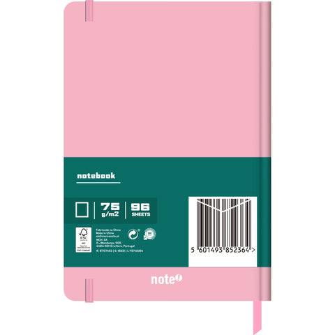 Caderno Agrafado A5 Capa Dura com Elástico Liso Pastel (várias opções) Note!