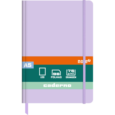 Caderno Agrafado A5 Capa Dura com Elástico Liso Pastel (várias opções) Note!