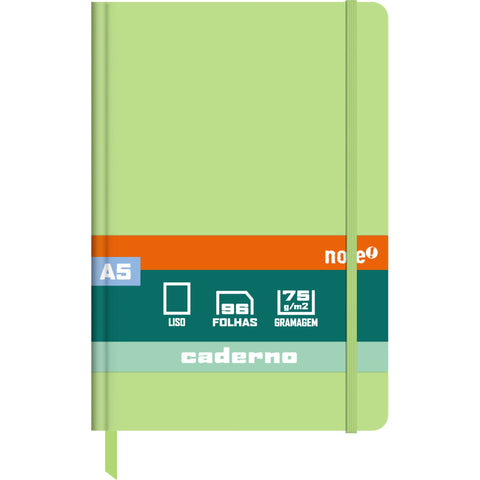 Caderno Agrafado A5 Capa Dura com Elástico Liso Pastel (várias opções) Note!