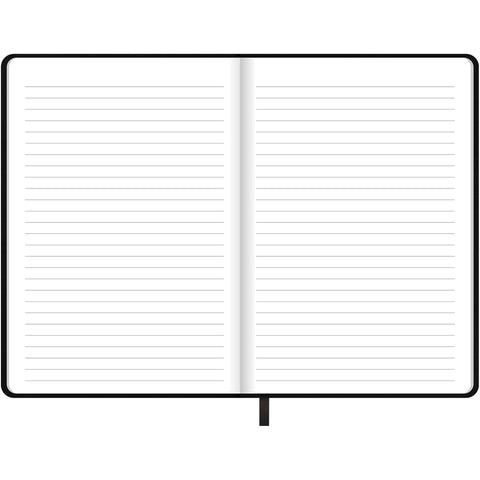 Caderno Agrafado A5 Capa Dura Preta com Elástico Pautado Note!