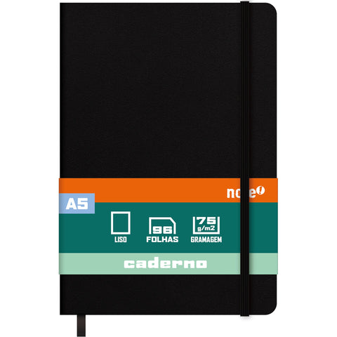 Caderno Agraf Formato A5 C.Dura Com Elast Sh L Pt Note