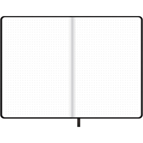 Caderno Agrafado A5 Capa Dura Preta com Elástico Pontilhado Note!