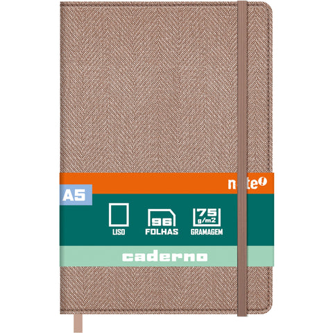 Caderno Agrafado A5 Capa Texturada com Elástico Liso (várias opções) Note!