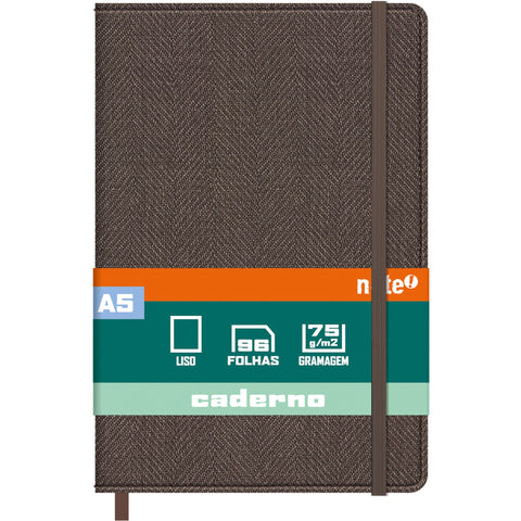 Caderno Agrafado A5 Capa Texturada com Elástico Liso (várias opções) Note!