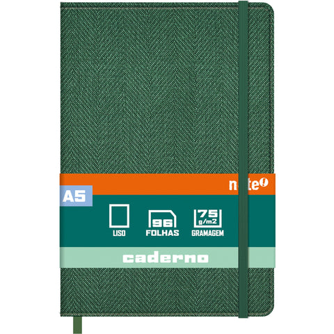 Caderno Agrafado A5 Capa Texturada com Elástico Liso (várias opções) Note!