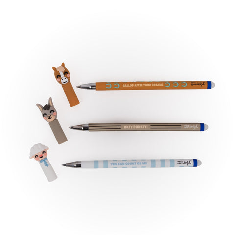 Cj3 Canetas De Apagar Bo-Bo Farm