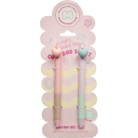 Caneta de Apagar com Corações 2 Unidades Marshmallow