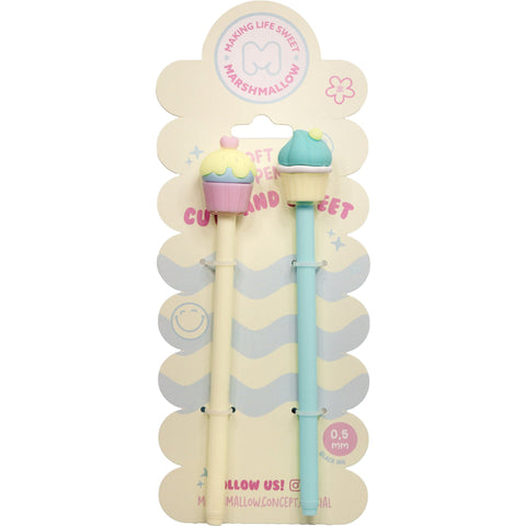 Caneta de Apagar com Cupcakes 2 Unidades Marshmallow