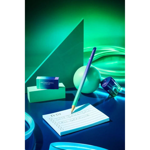 Pack 2 Lápis+Afia+Borracha Flow Edition Azul Faber-Castell