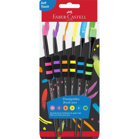 Pinceis Soft Touch Black Edition 6 Unidades Faber-Castell