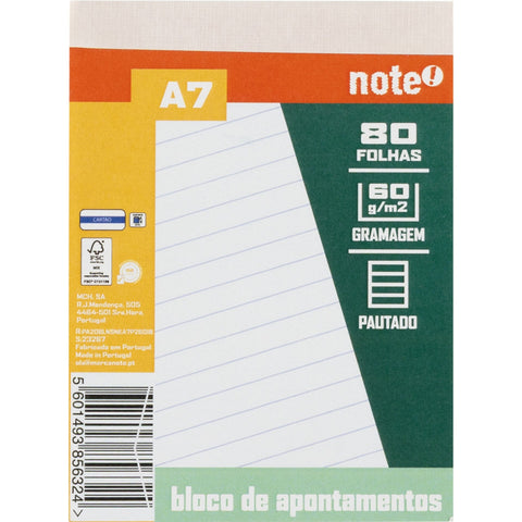Bloco Apont A7 80 F 60 Gramas P 26 Note!