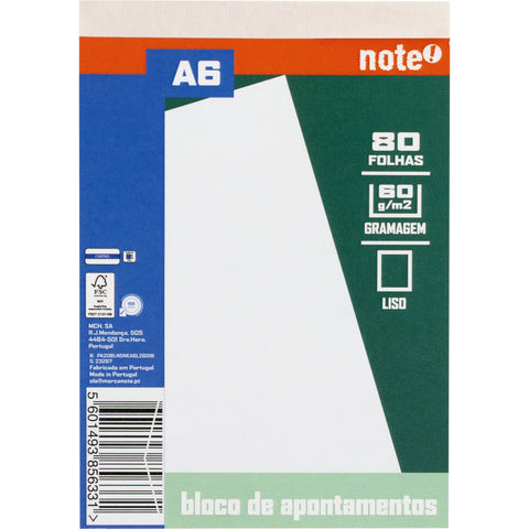 Bloco Apont A6 80 F 60 G L 26 Note!