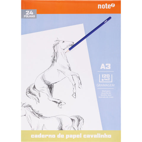 Caderno de Desenho Cavalinho A3 24 Folhas 120g Note!
