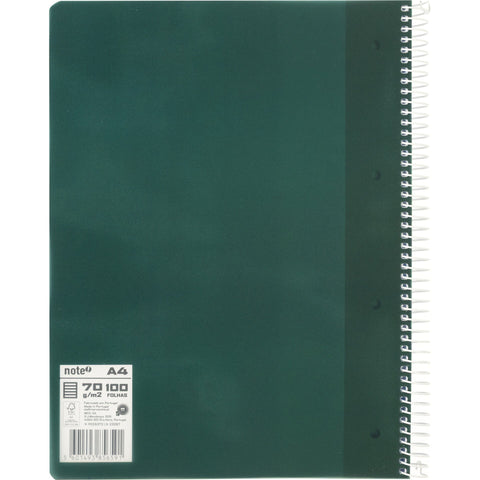 Caderno Espiral A4 Capa Polipropileno Pautado Verde Note!