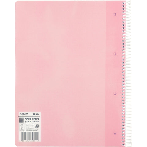 Caderno Espiral A4 Quadriculado Pastel (várias opções) Note!