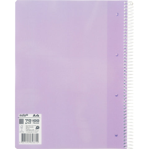 Caderno Espiral A4 Quadriculado Pastel (várias opções) Note!