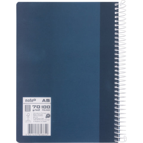 Caderno Espiral Formato A5 Pp 100 F 70 G P Azul Esc 26 Note!