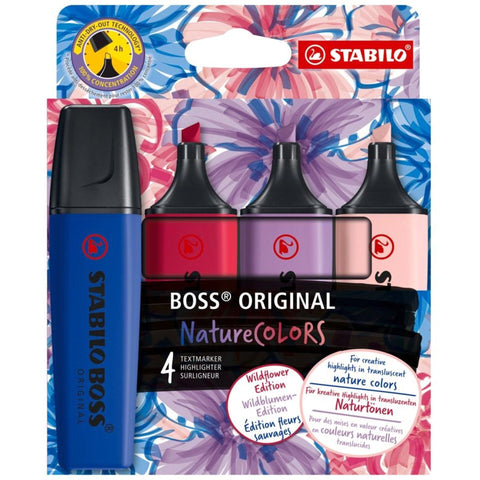 Sublinhadores BOSS ORIGINAL Nature Wildflower 4 Unidades Stabilo